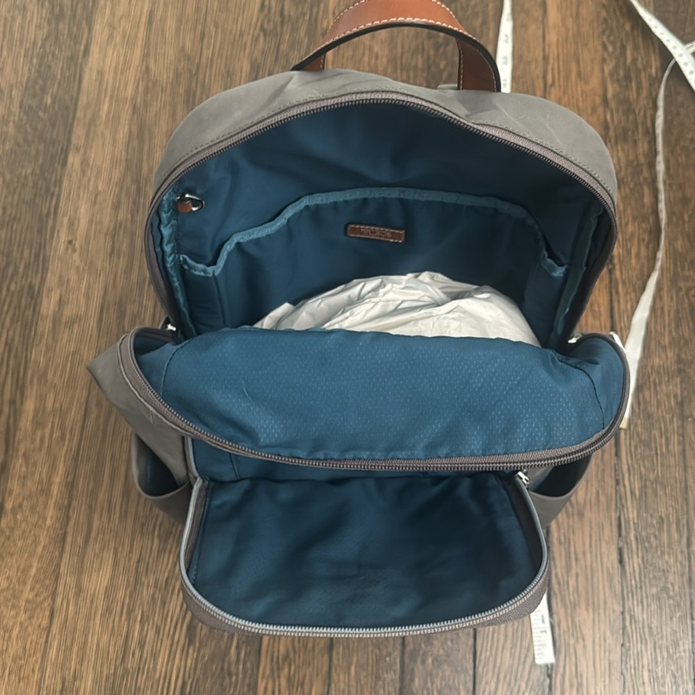 TUMI Gray Nylon Backpack with brown leather detail - Picture 7 of 11